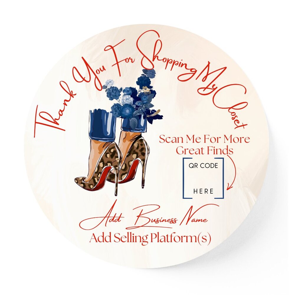 Stylish Thank You Sticker with QR Code